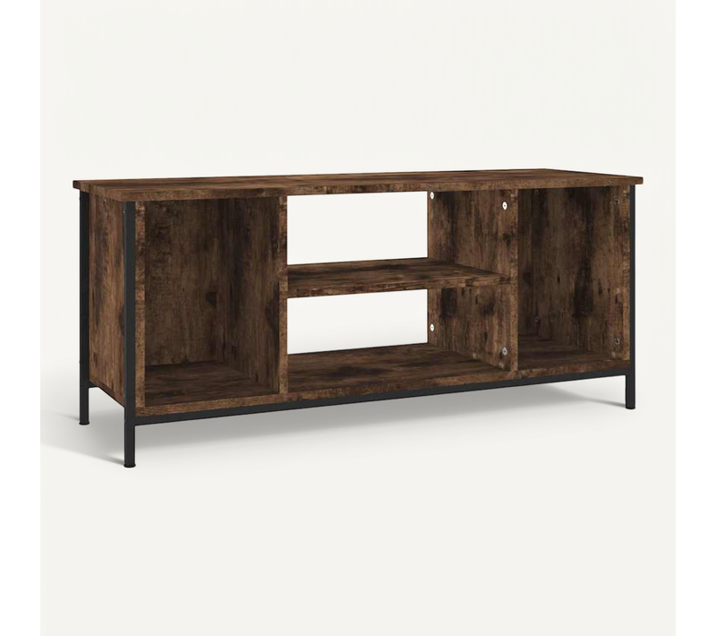 Meuble TV Chêne Fumé 102x35x45 Cm Bois Contreplaqué