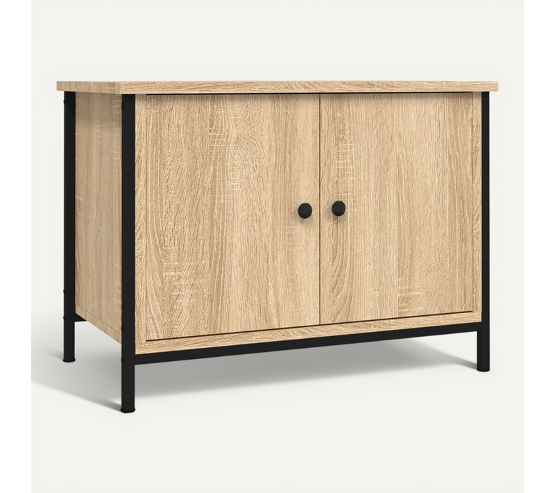 Meuble TV Avec Portes Chêne Sonoma 60x35x45 Cm Bois Contreplaqué
