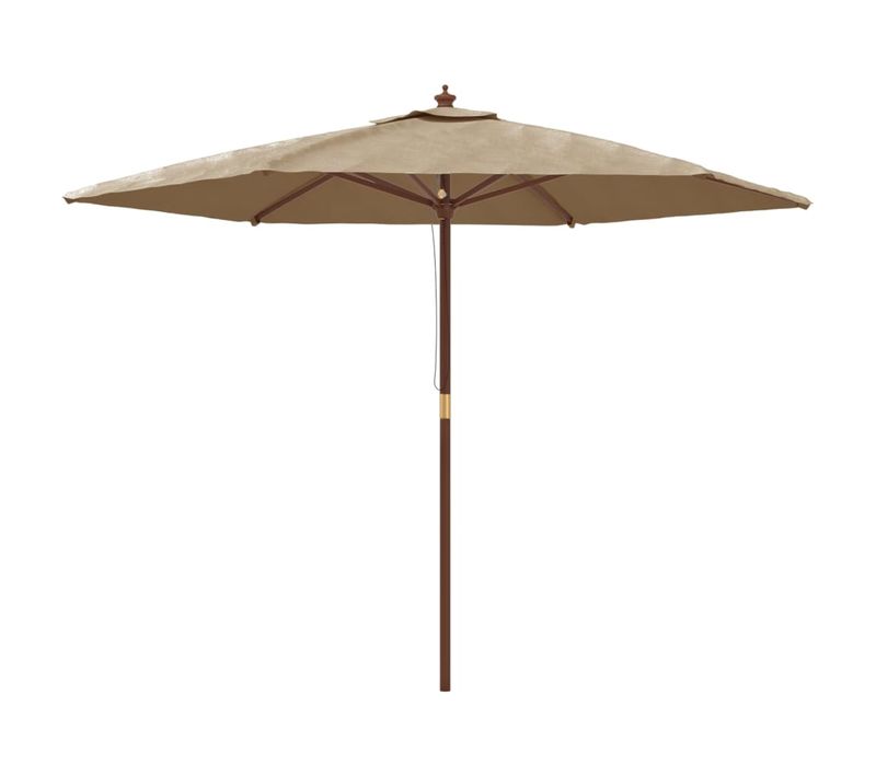 Parasol De Jardin Avec Mât En Bois Taupe 299x240 Cm