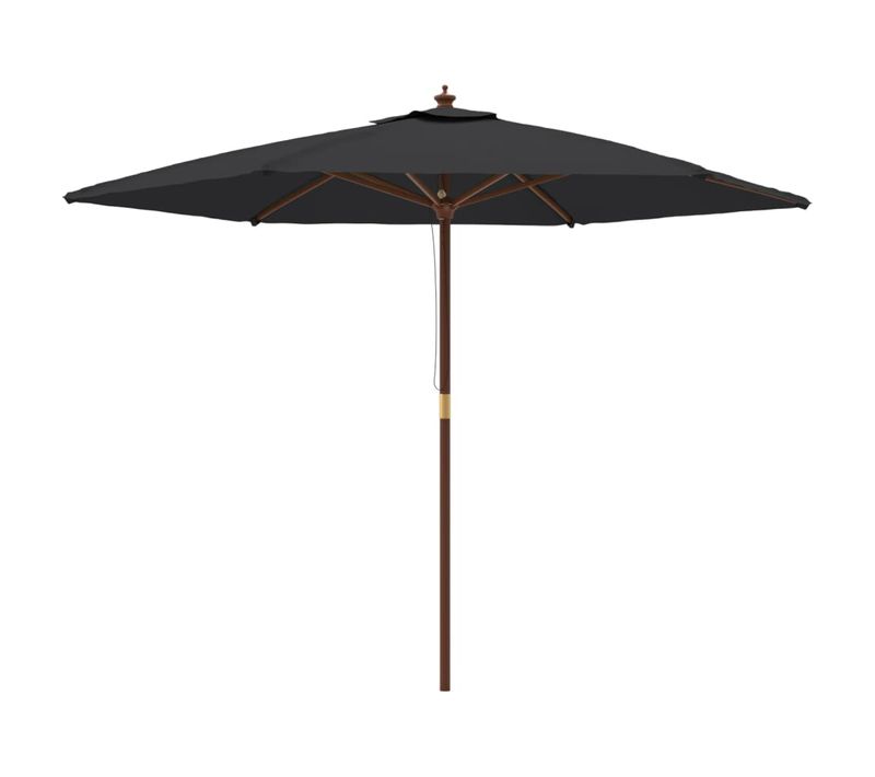 Parasol De Jardin Avec Mât En Bois Noir 299x240 Cm