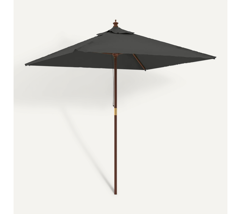 Parasol De Jardin Avec Mât En Bois Anthracite 198x198x231 Cm