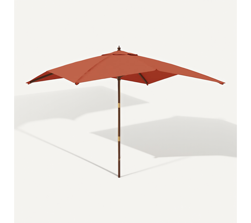Parasol De Jardin Avec Mât En Bois Terre Cuite 300x300x273 Cm