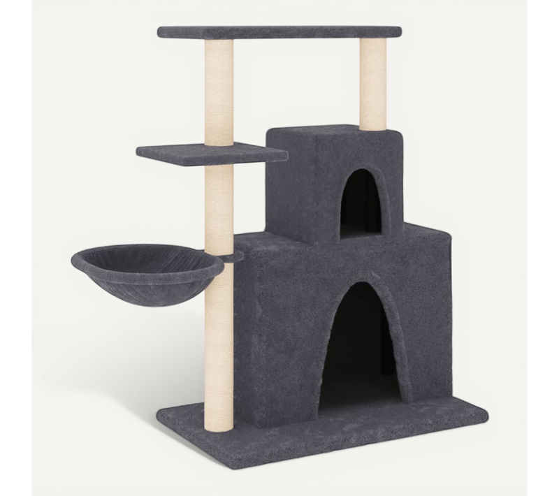 Arbre À Chat Avec Griffoirs En Sisal Gris Foncé 83 Cm