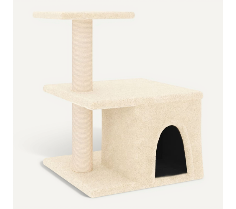 Arbre À Chat Avec Griffoirs En Sisal Crème 48 Cm