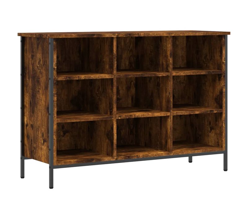 Armoire à Chaussures Chêne Fumé 100x35x70 Cm Bois Contreplaqué