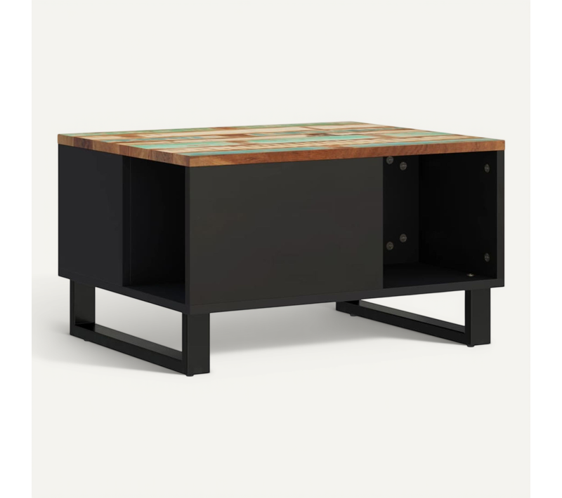Table Basse 60x50x35 Cm Bois De Récupération Massif