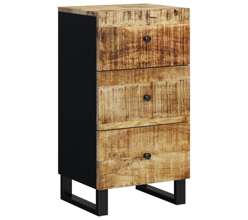 Buffet Avec 3 Tiroirs 40x33,5x75 Cm Bois Massif De Manguier