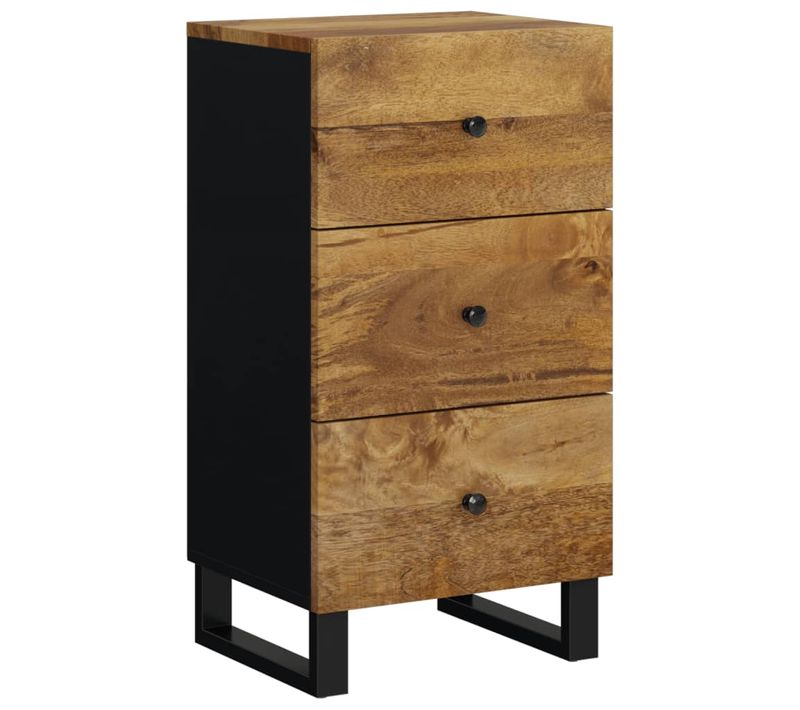Buffet Avec 3 Tiroirs 40x33,5x75 Cm Bois Massif De Manguier