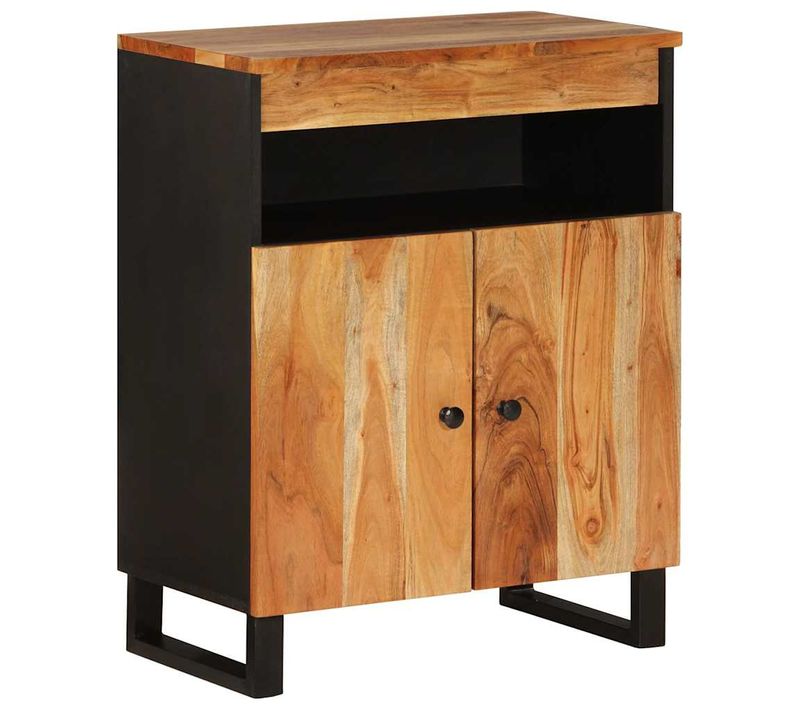 Buffet Avec 2 Portes 60x33x75 Cm Bois Massif D'acacia