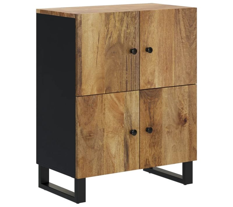 Buffet Avec 4 Portes 60x33x75 Cm Bois Massif De Manguier