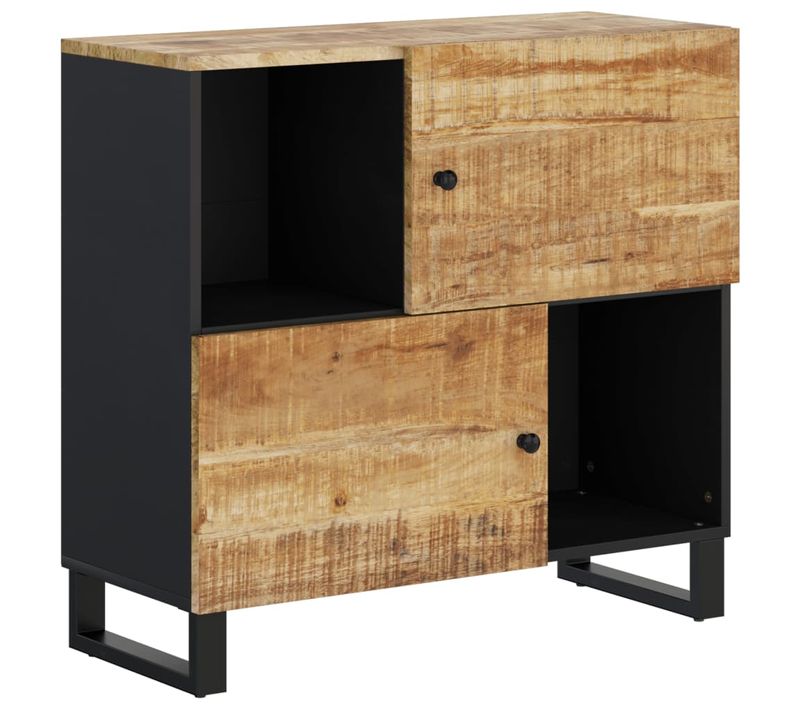 Buffet Avec 2 Portes 80x33x75 Cm Bois Massif De Manguier
