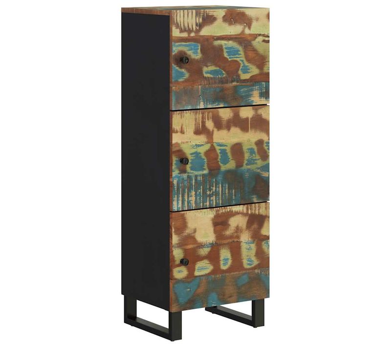 Buffet Haut Et Tiroir 60x33x100 Cm Bois Massif Récupération/fer