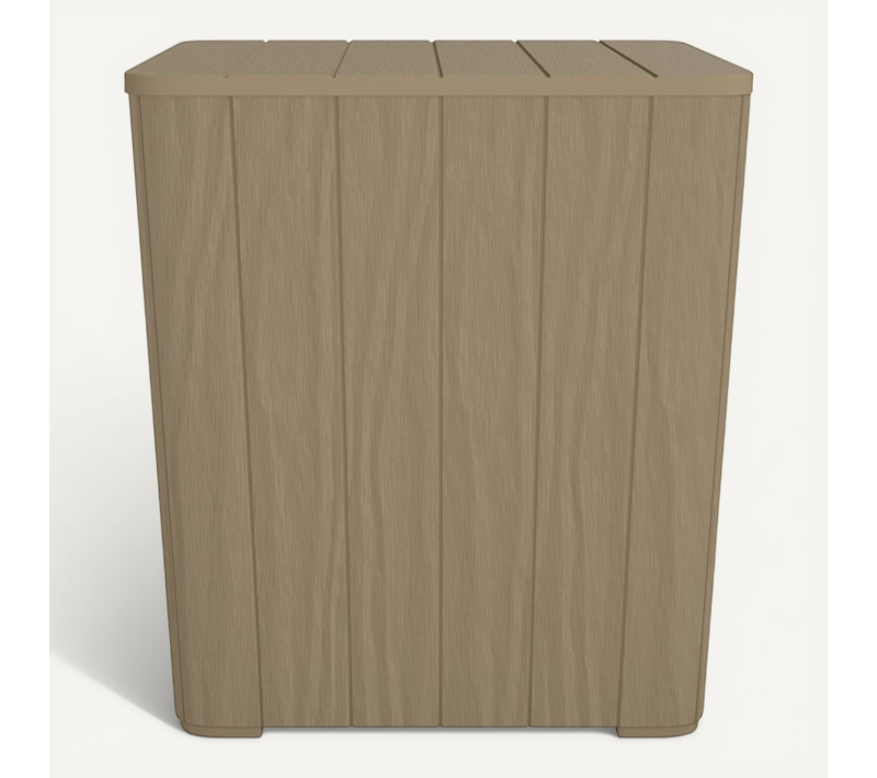 Table De Jardin Avec Couvercle Amovible Marron Polypropylène