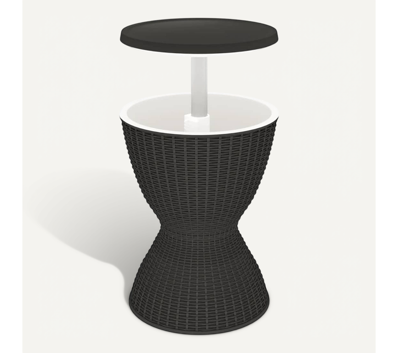 Table À Glacière 3 En 1 Noir Polypropylène