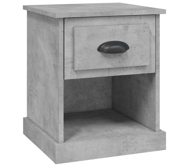 Table De Chevet Gris Béton 39x39x47,5 Cm Bois Contreplaqué