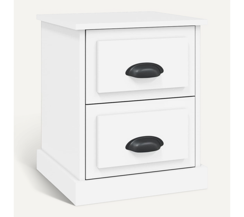 Table De Chevet Blanc 39x39x47,5 Cm Bois Contreplaqué