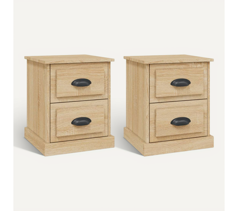 Tables De Chevet 2pcs Chêne Sonoma 39x39x47,5cm Bois Contreplaqué