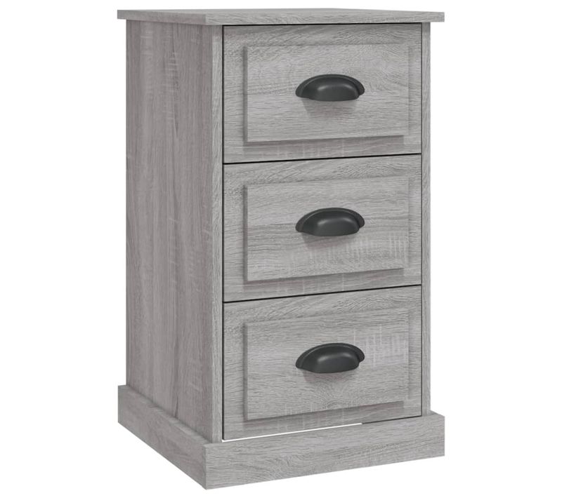 Table De Chevet Sonoma Gris 39x39x67 Cm Bois Contreplaqué