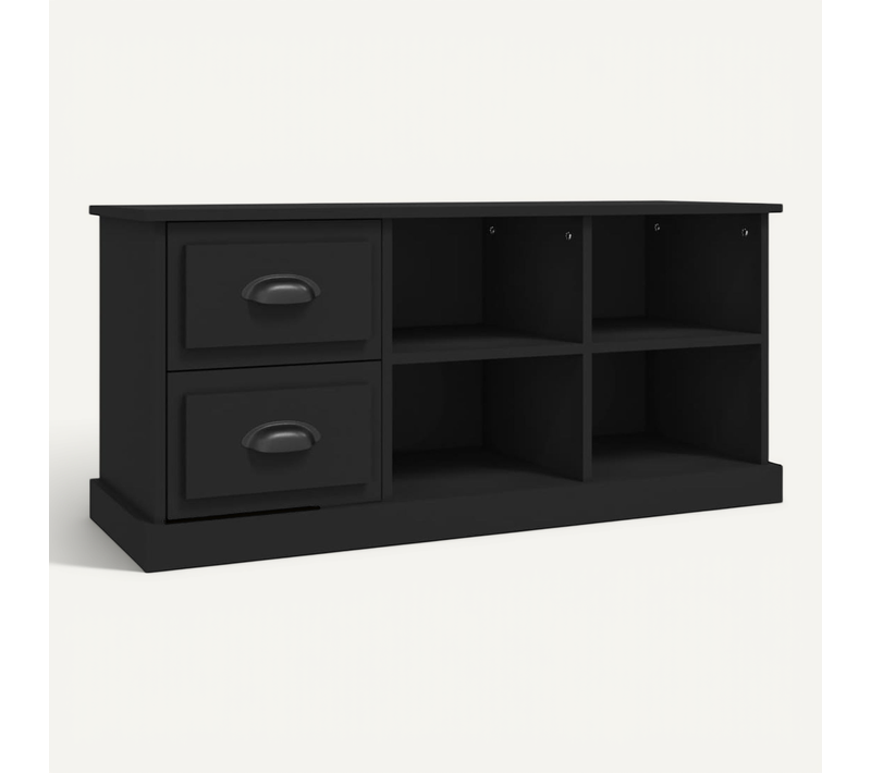 Meuble TV Noir 102x35,5x47,5 Cm Bois Contreplaqué