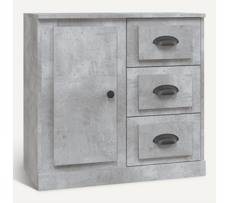 Buffet Gris Béton 70x35,5x67,5 Cm Bois Contreplaqué