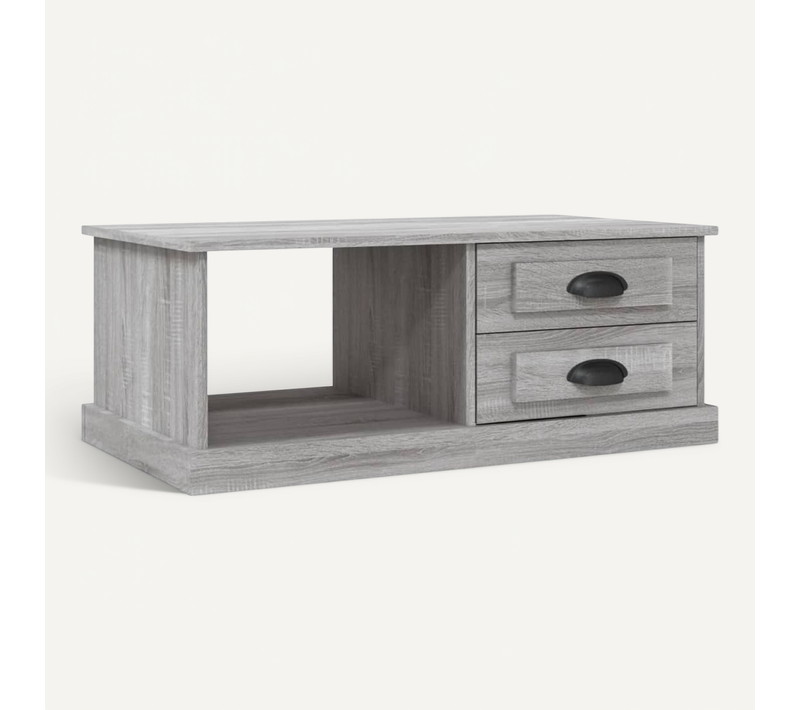 Table Basse Sonoma Gris 90x50x35 Cm Bois Contreplaqué