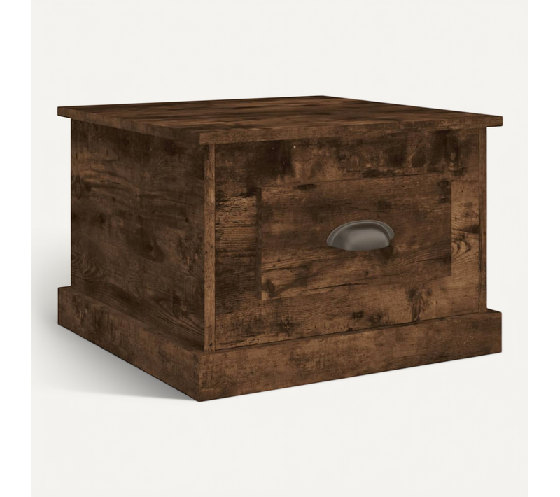 Table Basse Chêne Fumé 50x50x35 Cm Bois Contreplaqué