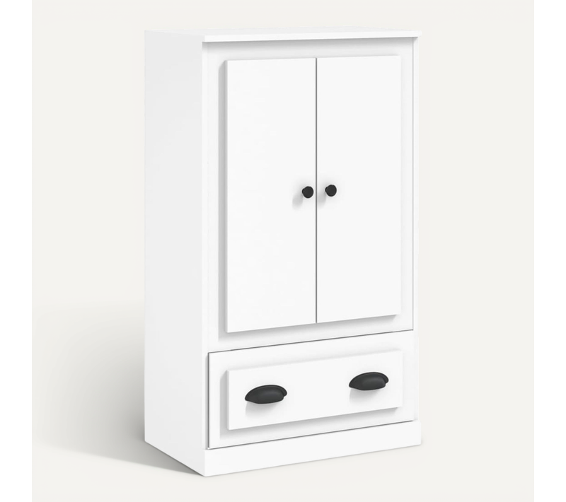 Buffet Haut Blanc 60x35,5x103,5 Cm Bois Contreplaqué