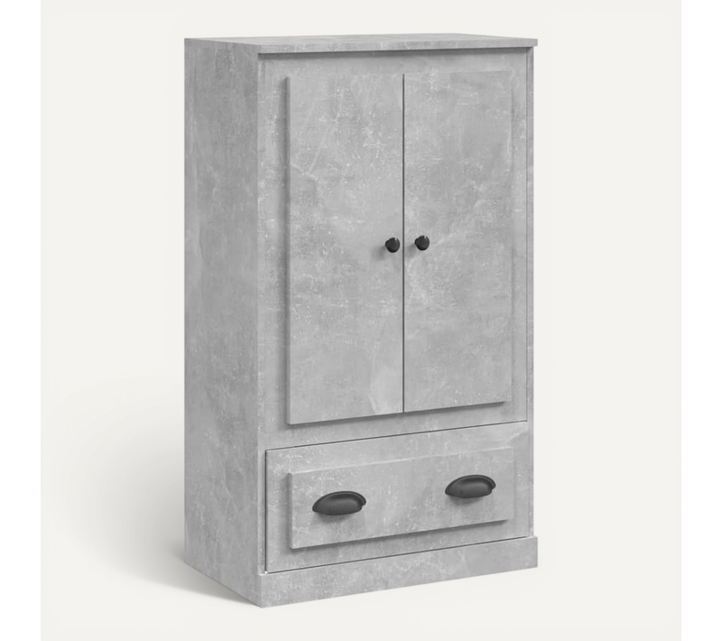 Buffet Haut Gris Béton 60x35,5x103,5 Cm Bois Contreplaqué