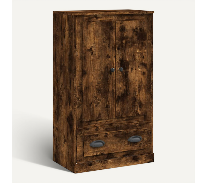 Buffet Haut Chêne Fumé 60x35,5x103,5 Cm Bois Contreplaqué