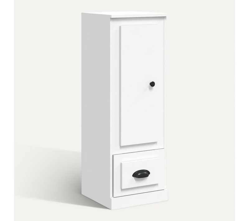 Buffet Haut Blanc 36x35,5x103,5 Cm Bois Contreplaqué