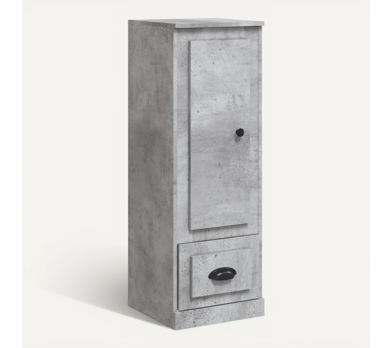 Buffet Haut Gris Béton 36x35,5x103,5 Cm Bois Contreplaqué
