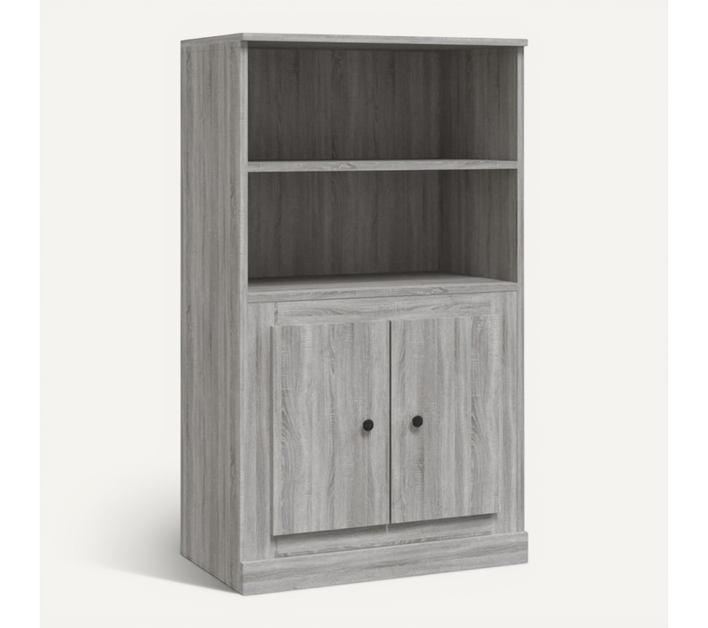 Buffet Haut Sonoma Gris 60x35,5x103,5 Cm Bois Contreplaqué
