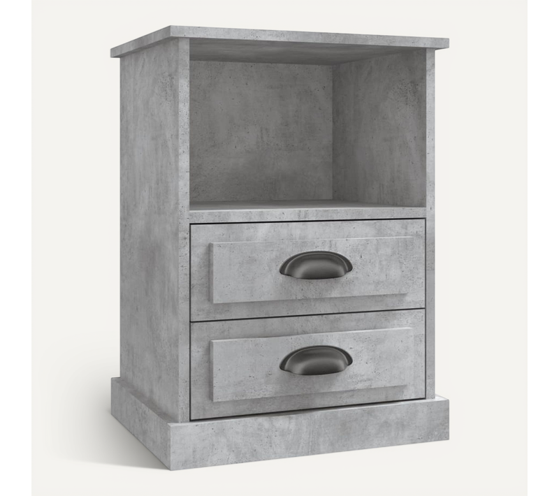 Table De Chevet Gris Béton 43x36x60 Cm