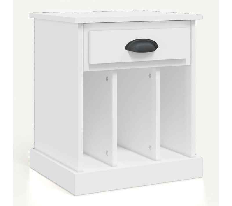 Table De Chevet Blanc 43x36x50 Cm