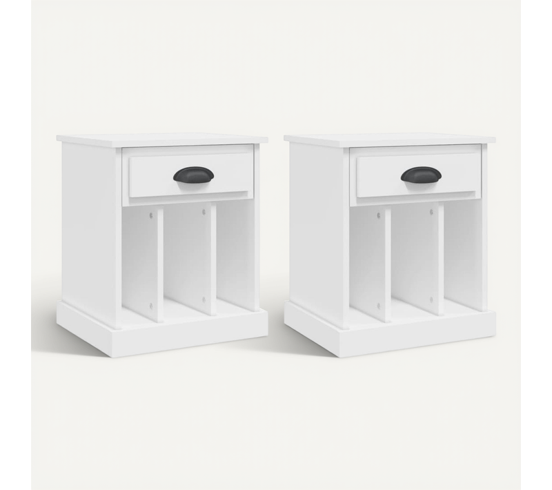 Tables De Chevet 2 Pièces Blanc 43x36x50 Cm
