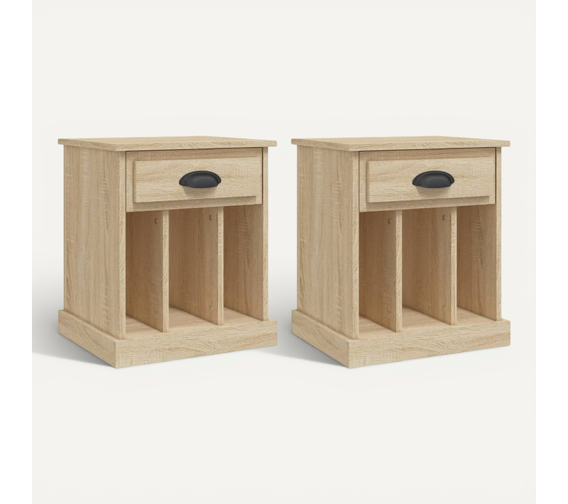Tables De Chevet 2 Pièces Chêne Sonoma 43x36x50 Cm