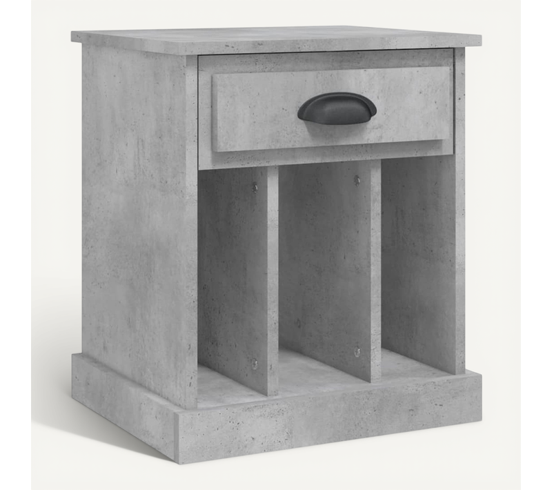 Table De Chevet Gris Béton 43x36x50 Cm