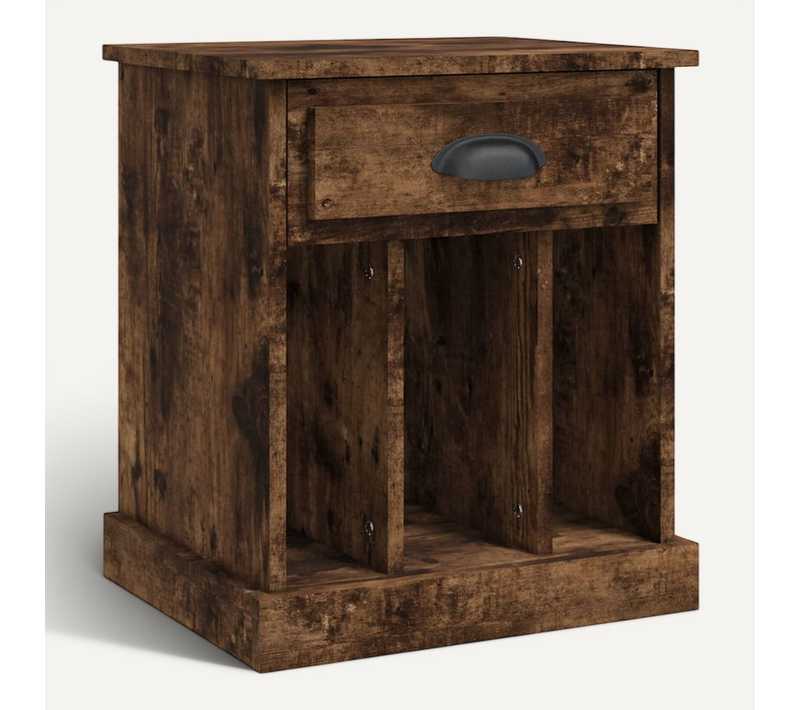 Table De Chevet Chêne Fumé 43x36x50 Cm