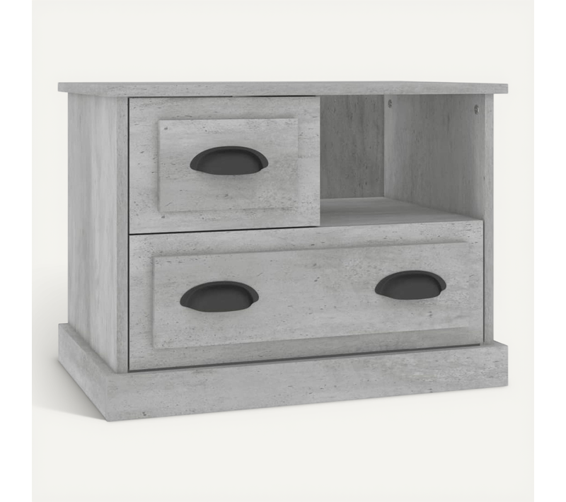 Table De Chevet Gris Béton 60x39x45 Cm