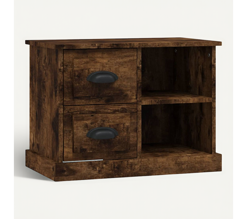 Table De Chevet Chêne Fumé 60x35,5x45 Cm