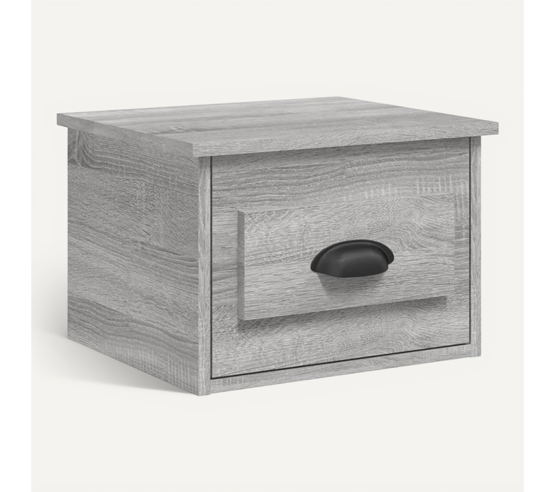 Table De Chevet Murale Sonoma Gris 41,5x36x28 Cm