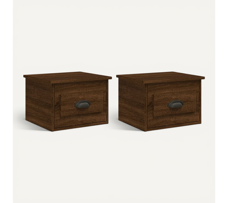 Tables De Chevet Murales 2 Pièces Chêne Marron 41,5x36x28 Cm