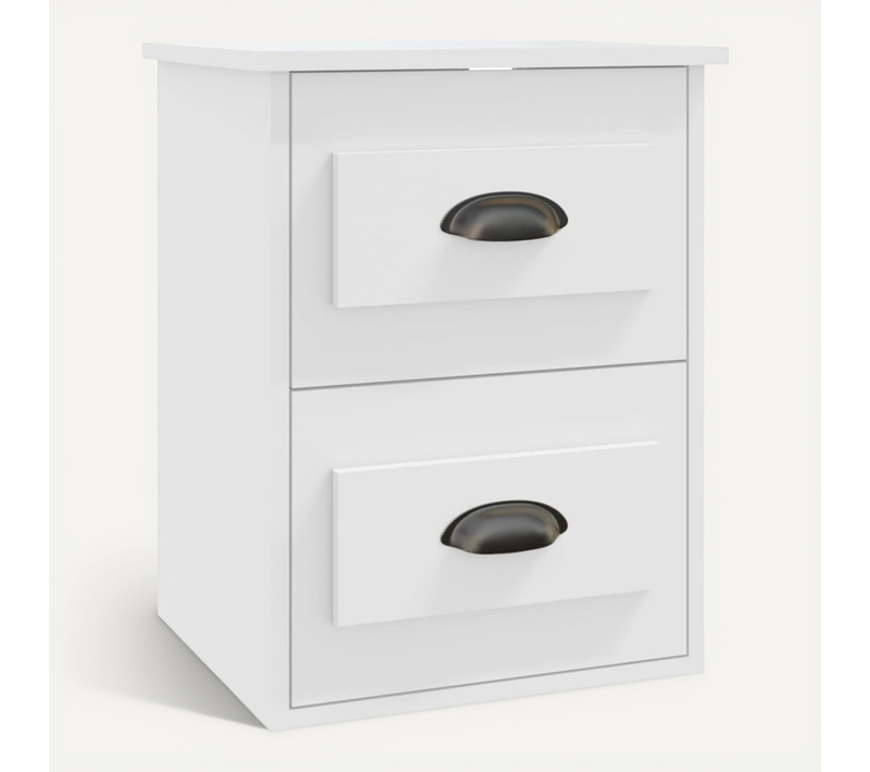 Table De Chevet Murale Blanc 41,5x36x53 Cm