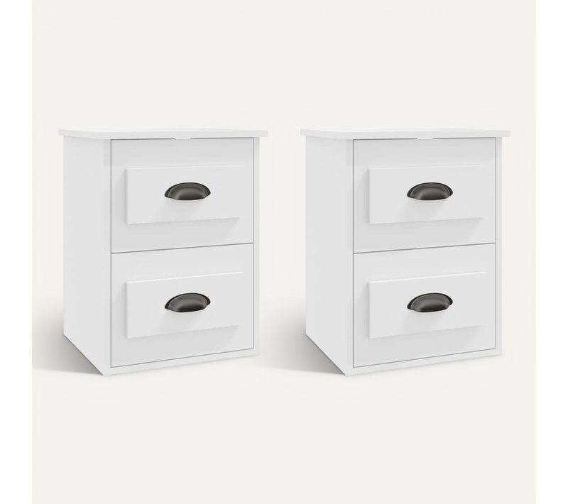Tables De Chevet Murales 2 Pièces Blanc 41,5x36x53 Cm