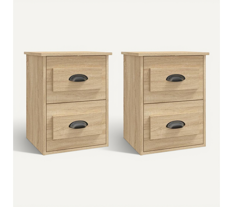 Tables De Chevet Murales 2 Pièces Chêne Sonoma 41,5x36x53 Cm