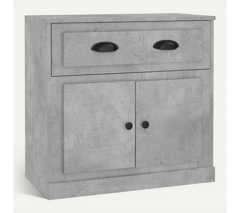 Buffet Gris Béton 70x35,5x67,5 Cm Bois Contreplaqué