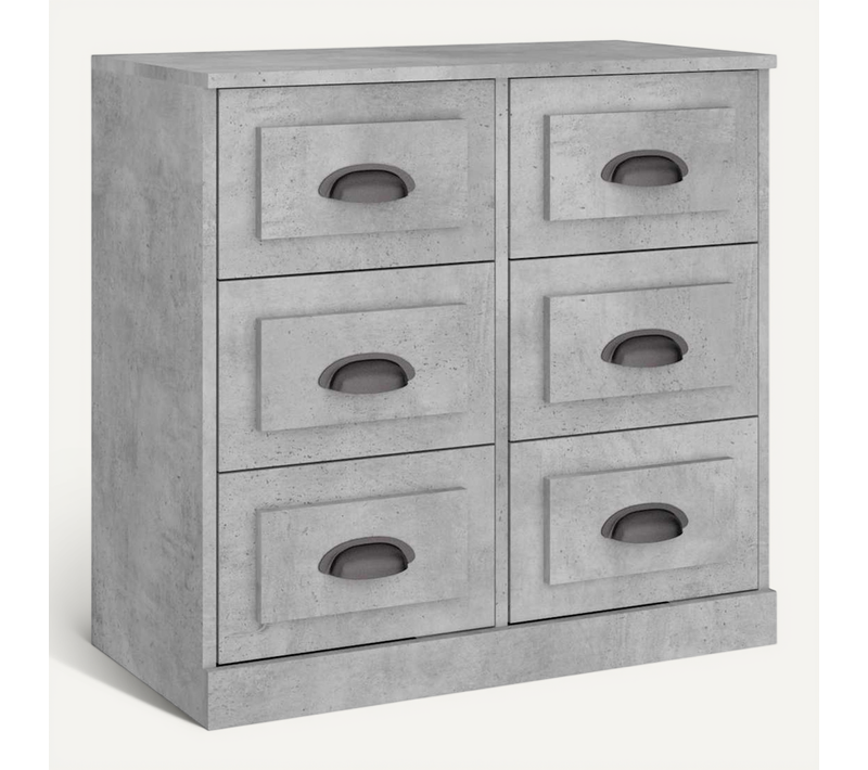 Buffet Gris Béton 70x35,5x67,5 Cm Bois Contreplaqué