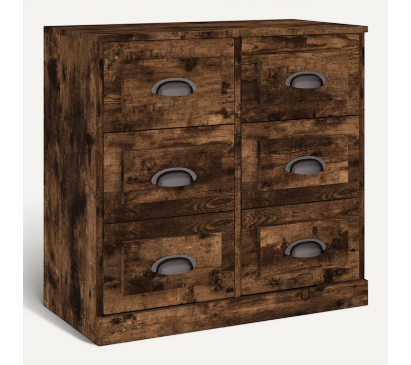 Buffet Chêne Fumé 70x35,5x67,5 Cm Bois Contreplaqué