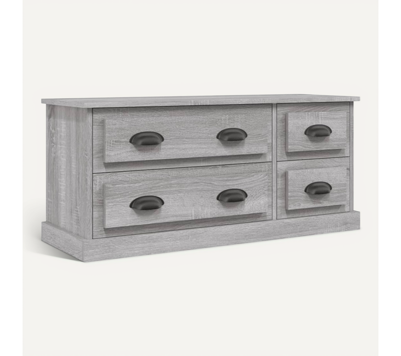 Meuble TV Sonoma Gris 100x35,5x45 Cm Bois Contreplaqué