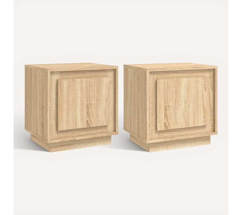Tables De Chevet 2pcs Chêne Sonoma 44x35x45cm Bois Contreplaqué
